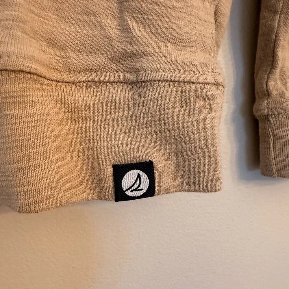 Sperry Premium Men's Khaki Long Sleeve Hoodie - Picture 3 of 4